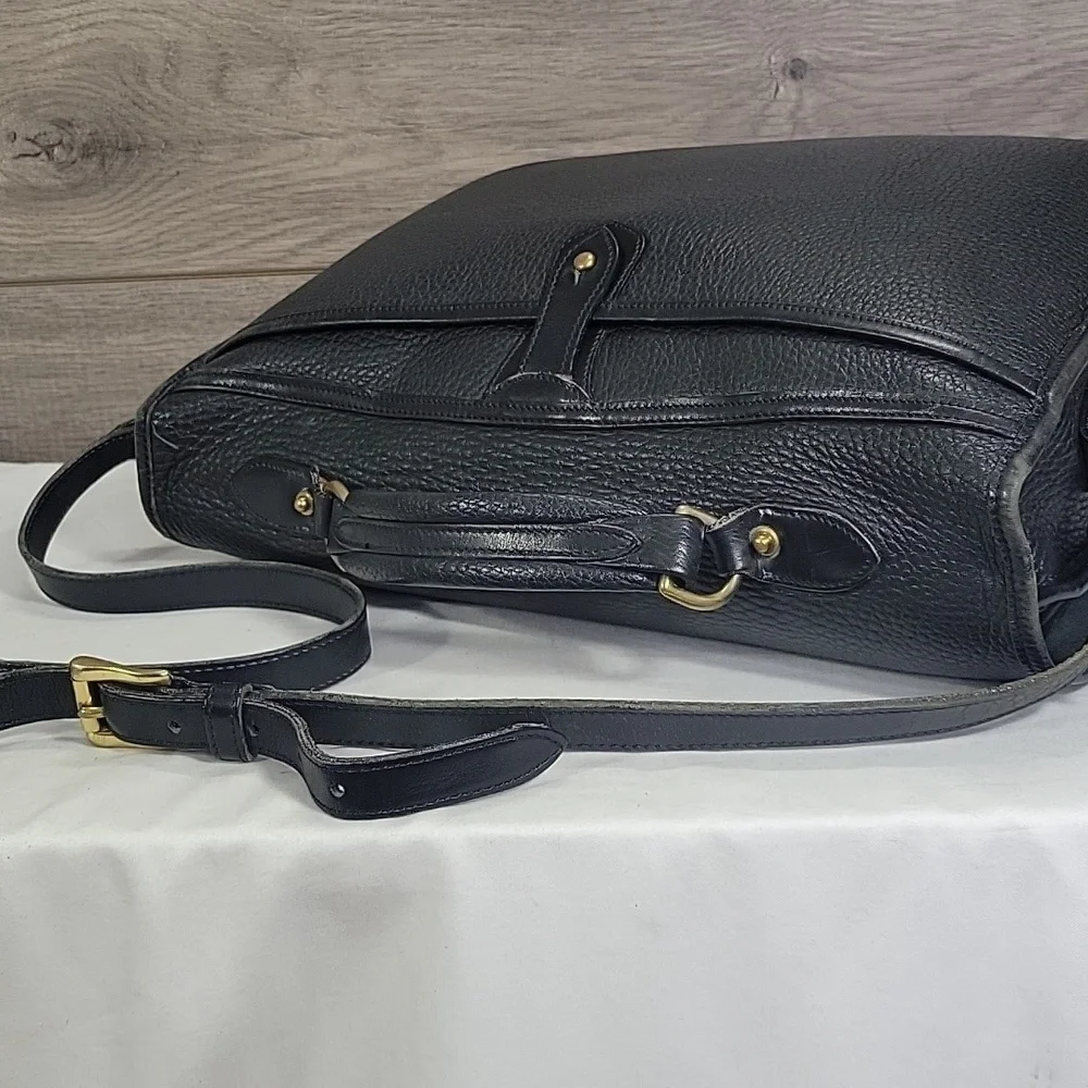 Vintage Dooney & Bourke Black Pebble Leather Briefcase Bag